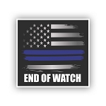 End of Watch Thin Blue Line Flag  Sticker (Peel N' Stick)